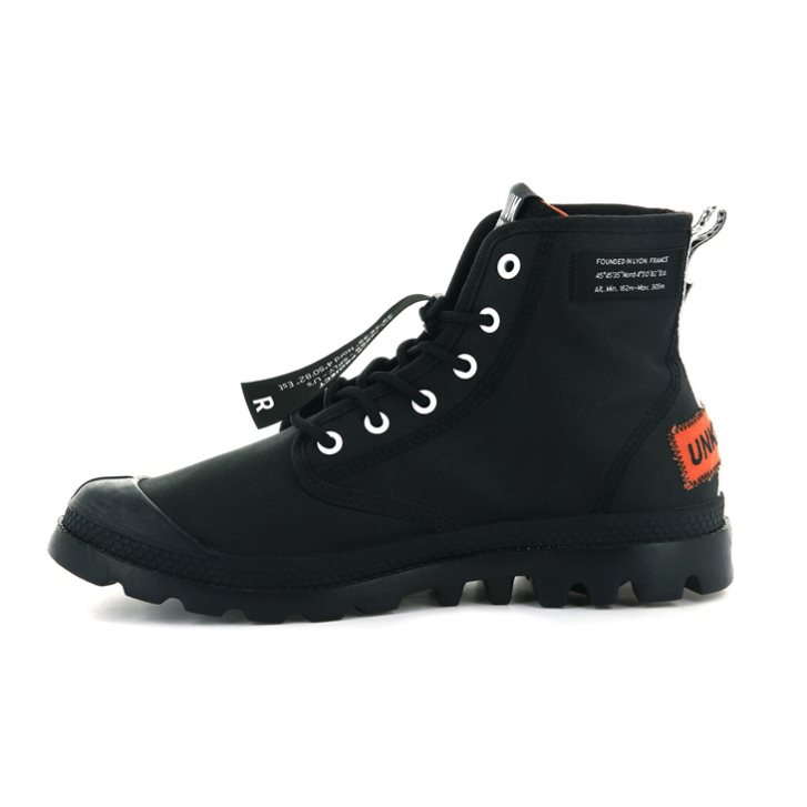 Palladium Pampa Lite Overlab Men's Boots Black | UK W135-VMI